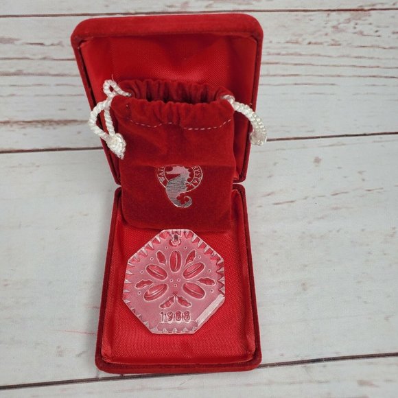 1988 Waterford Crystal 12 Days Christmas 5 Golden Rings Snowflake Ornament - Picture 5 of 12